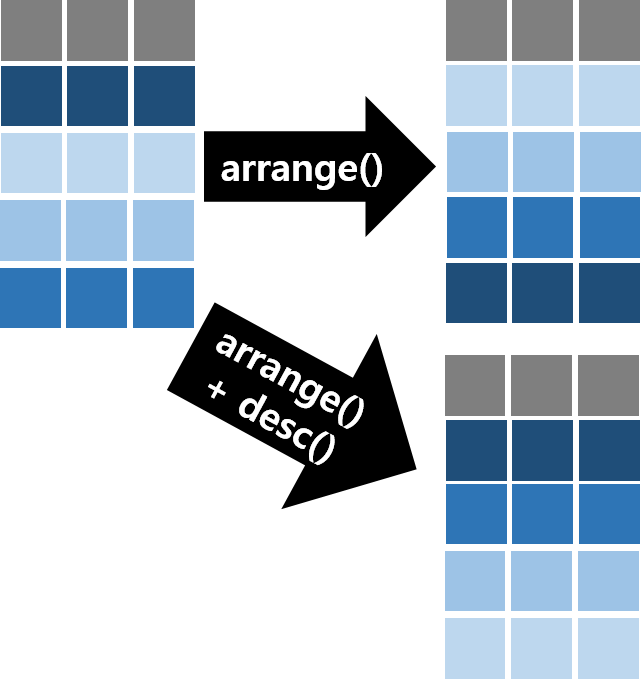 arrange() 함수 다이어그램